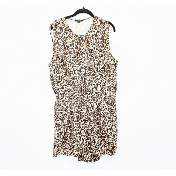 Banana Republic Brown Leopard Print Romper Women's 14 - Picture 3 of 13